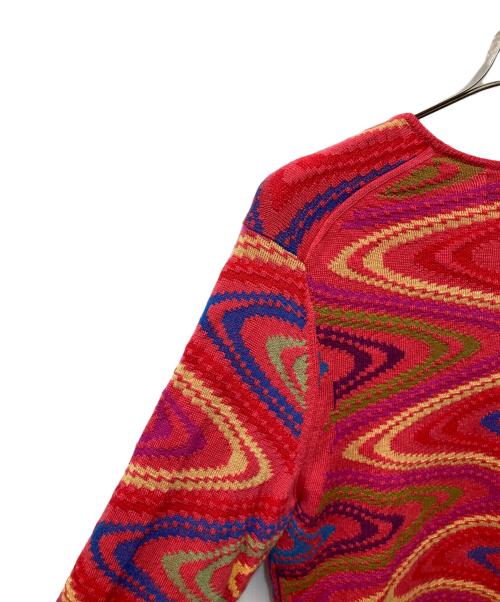 COMME des GARCONS HOMME PLUS（コムデギャルソンオムプリュス）COMME des GARCONS HOMME PLUS (コムデギャルソンオムプリュス) サイケデリックニット レッド サイズ:FREEの古着・服飾アイテム