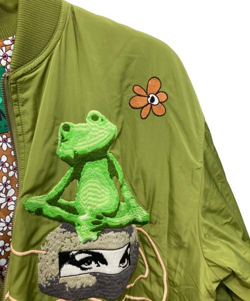 PAM（パム）PAM (パム) MASTERS FROG REVERSIBLE BOMBER JACKET オリーブ×ブラウン サイズ:Lの古着・服飾アイテム