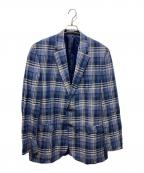 LAUREN RALPH LAURENローレンラルフローレン）の古着「チェックテーラードジャケット」｜ネイビー