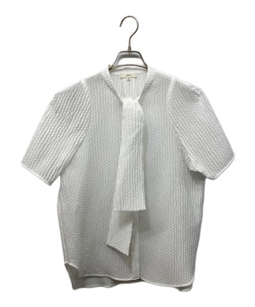 YORI（ヨリ）yori (ヨリ) フクレリボンブラウス ホワイト サイズ:36の古着・服飾アイテム