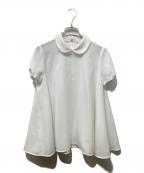 YORIヨリ）の古着「ダブルクロス丸襟カラーブラウス」｜ホワイト