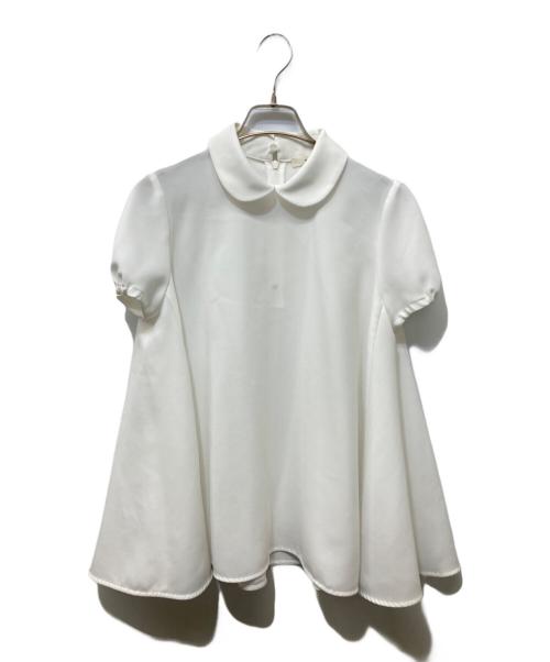 YORI（ヨリ）YORI (ヨリ) ダブルクロス丸襟カラーブラウス ホワイト サイズ:Freeの古着・服飾アイテム