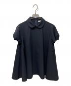 YORIヨリ）の古着「サラサラ襟付きラウス」｜ブラック