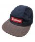 Supreme（シュプリーム）の古着「Box Logo Canvas Stripe Camp Cap」｜ネイビー
