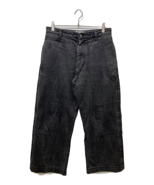 STUDIO NICHOLSON（スタジオ ニコルソン）STUDIO NICHOLSON (スタジオ ニコルソン) ワイドデニムパンツ ブラック サイズ:Mの古着・服飾アイテム