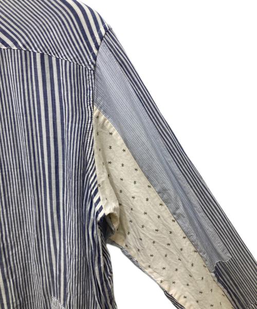 UNDERCOVERISM（アンダーカバーイズム）UNDERCOVERISM (アンダーカバーイズム) 切替ストライプシャツ ブルー サイズ:Mの古着・服飾アイテム
