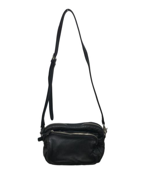 Y's（ワイズ）Y's (ワイズ) レザーショルダーバッグ ブラックの古着・服飾アイテム