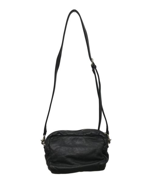 Y's（ワイズ）Y's (ワイズ) レザーショルダーバッグ ブラックの古着・服飾アイテム