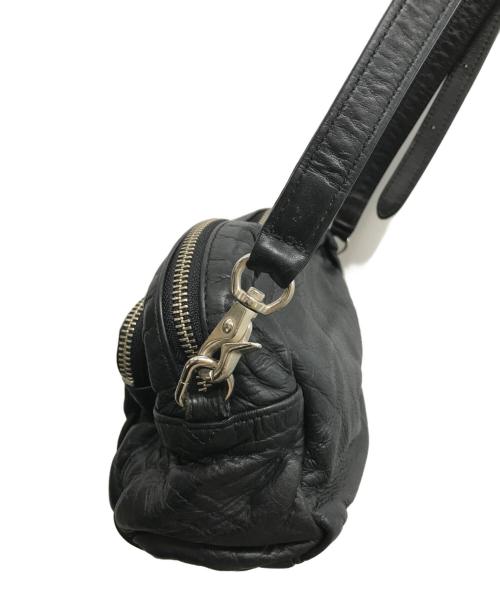 Y's（ワイズ）Y's (ワイズ) レザーショルダーバッグ ブラックの古着・服飾アイテム