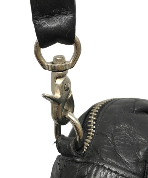 Y's（ワイズ）Y's (ワイズ) レザーショルダーバッグ ブラックの古着・服飾アイテム