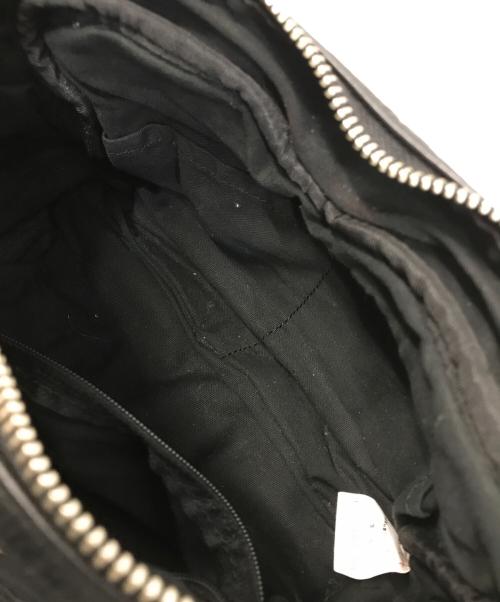 Y's（ワイズ）Y's (ワイズ) レザーショルダーバッグ ブラックの古着・服飾アイテム