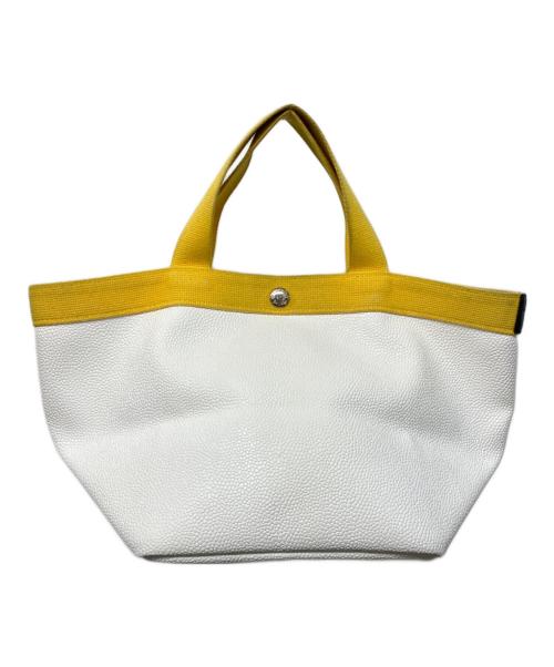 Herve Chapelier（エルベシャプリエ）Herve Chapelier (エルベシャプリエ) リュクス 舟型トートバッグ ホワイト×イエローの古着・服飾アイテム