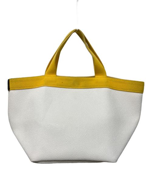 Herve Chapelier（エルベシャプリエ）Herve Chapelier (エルベシャプリエ) リュクス 舟型トートバッグ ホワイト×イエローの古着・服飾アイテム