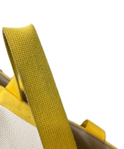 Herve Chapelier（エルベシャプリエ）Herve Chapelier (エルベシャプリエ) リュクス 舟型トートバッグ ホワイト×イエローの古着・服飾アイテム