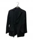 yohji yamamoto+noirヨウジヤマモトプリュスノアール）の古着「アシンメトリーラペルジャケット」｜ブラック