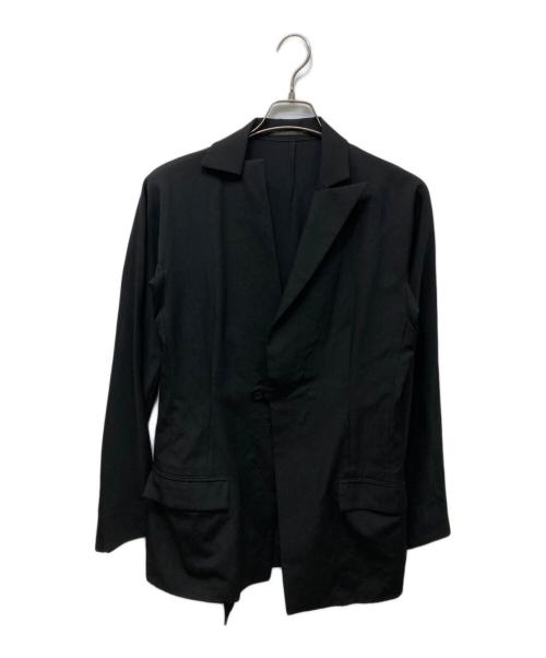 yohji yamamoto+noir（ヨウジヤマモトプリュスノアール）yohji yamamoto+Noir (ヨウジヤマモトプリュスノアール) アシンメトリーラペルジャケット ブラック サイズ:2の古着・服飾アイテム