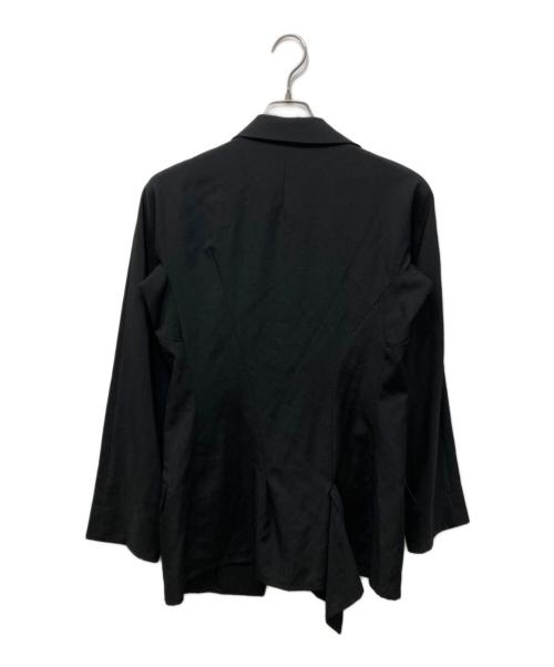 yohji yamamoto+noir（ヨウジヤマモトプリュスノアール）yohji yamamoto+Noir (ヨウジヤマモトプリュスノアール) アシンメトリーラペルジャケット ブラック サイズ:2の古着・服飾アイテム