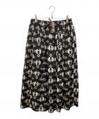 Vivienne Westwood RED LABELヴィヴィアンウエストウッドレッドレーベル）の古着「オーブ総柄スカート」｜ダークグレー×ベージュ