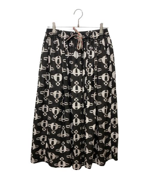 Vivienne Westwood RED LABEL（ヴィヴィアンウエストウッドレッドレーベル）Vivienne Westwood RED LABEL (ヴィヴィアンウエストウッドレッドレーベル) オーブ総柄スカート ダークグレー×ベージュ サイズ:00の古着・服飾アイテム