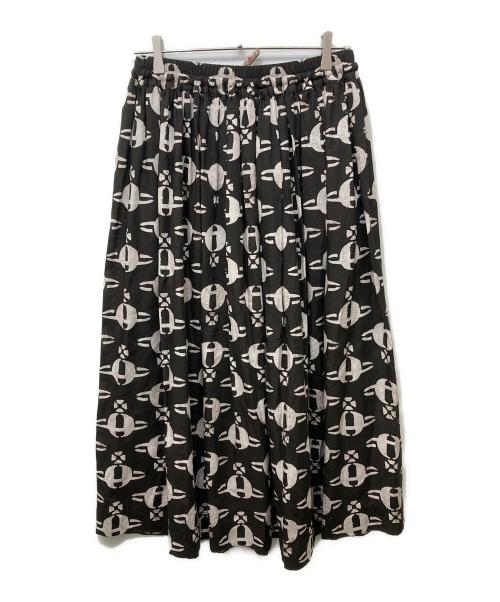 Vivienne Westwood RED LABEL（ヴィヴィアンウエストウッドレッドレーベル）Vivienne Westwood RED LABEL (ヴィヴィアンウエストウッドレッドレーベル) オーブ総柄スカート ダークグレー×ベージュ サイズ:00の古着・服飾アイテム