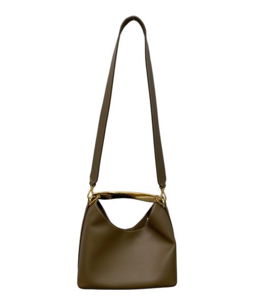 elleme（エレメ）elleme (エレメ) Boomerang レザーバッグ ベージュの古着・服飾アイテム