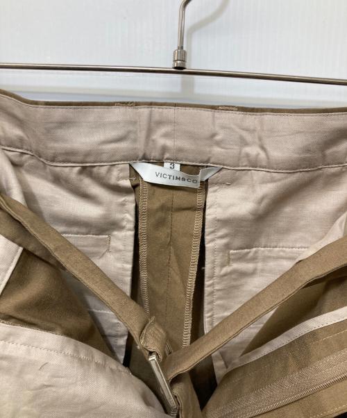VICTIM（ヴィクティム）VICTIM (ヴィクティム) LINEN 2-TUCK SLACKS ブラウン サイズ:3 未使用品の古着・服飾アイテム