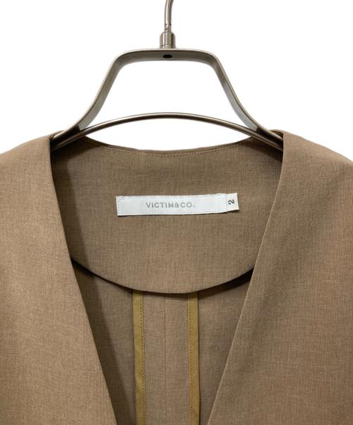 VICTIM（ヴィクティム）VICTIM (ヴィクティム) NO COLLAR JACKET ブラウン サイズ:2 未使用品の古着・服飾アイテム