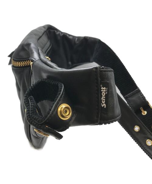 Schott（ショット）Schott (ショット) パデットレザーボディーバッグ ブラックの古着・服飾アイテム