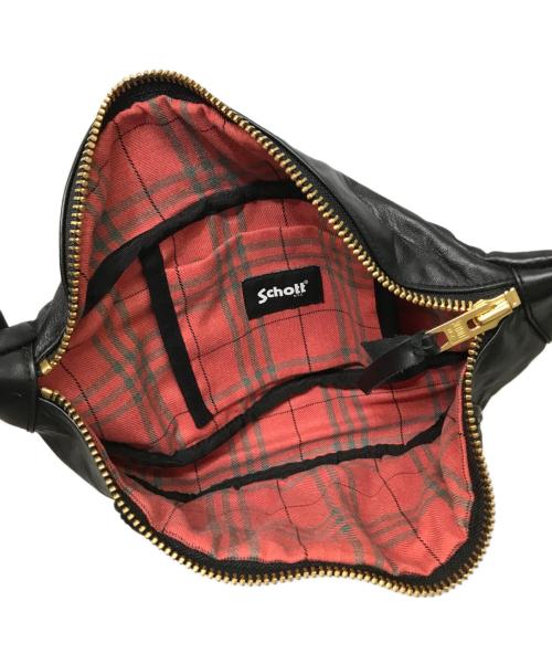 Schott（ショット）Schott (ショット) パデットレザーボディーバッグ ブラックの古着・服飾アイテム
