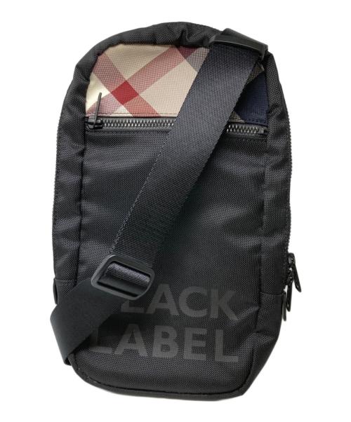 BLACK LABEL CRESTBRIDGE（ブラックレーベル クレストブリッジ）BLACK LABEL CRESTBRIDGE (ブラックレーベル クレストブリッジ) チェック切替ボディーバッグ ブラック×ベージュの古着・服飾アイテム