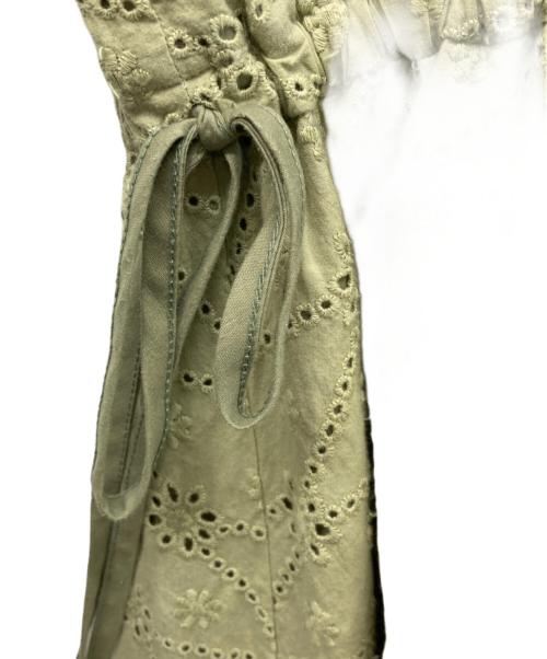 POPPY（ポピー）POPPY (ポピー) フラワーレースワンピース グリーン サイズ:Sの古着・服飾アイテム