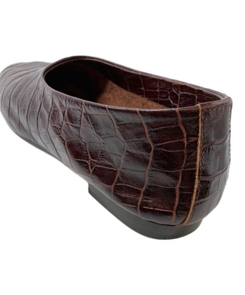 HENDER SCHEME（エンダースキーマ）Hender Scheme (エンダースキーマ) emboss fabre 型押しスリッポン ブラウン サイズ:3の古着・服飾アイテム