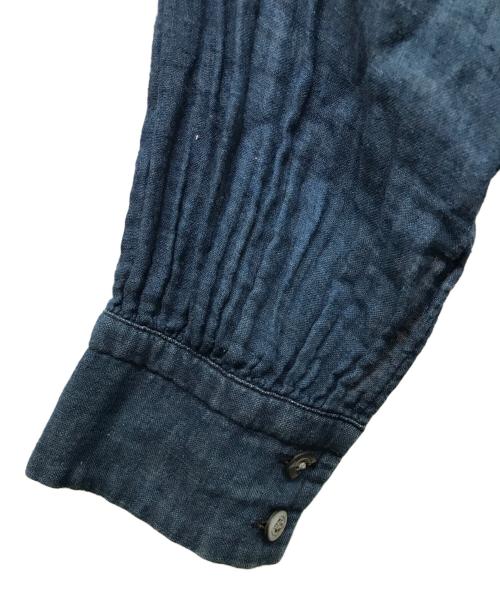 45R（フォーティファイブ・アール）45R (フォーティファイブ・アール) インディゴ二重織ガーゼロングワンピース ブルーの古着・服飾アイテム