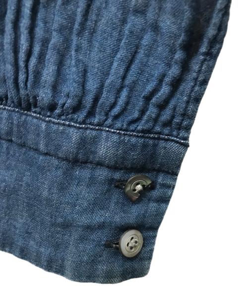 45R（フォーティファイブ・アール）45R (フォーティファイブ・アール) インディゴ二重織ガーゼロングワンピース ブルーの古着・服飾アイテム