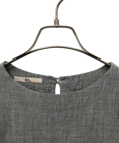45R（フォーティファイブ・アール）45R (フォーティファイブ・アール) リネンノースリーブワンピース グレーの古着・服飾アイテム