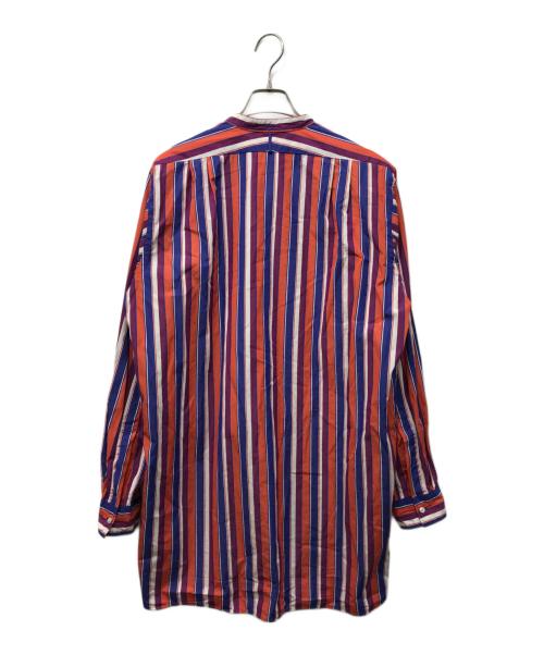 HEUGN（ユーゲン）HEUGN (ユーゲン) コットンマルチストライプバンドカラーシャツ ネイビー サイズ:3の古着・服飾アイテム