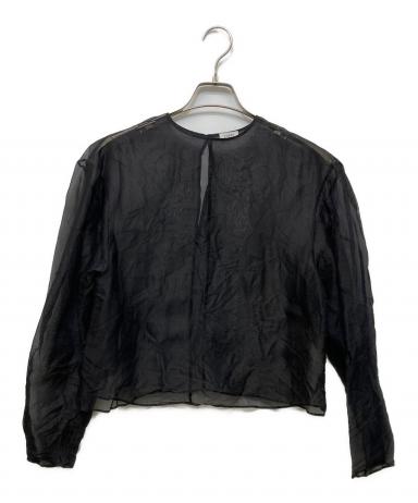 中古・古着通販】LOEFF (ロエフ) シルクオーガンジーブラウス ブラック