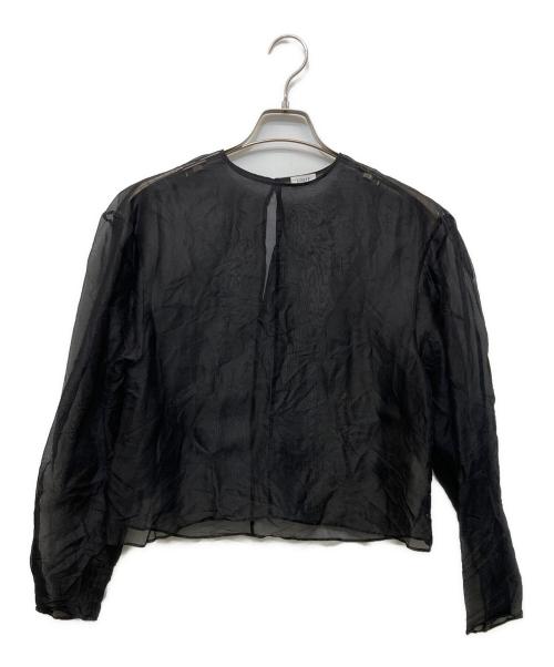 LOEFF（ロエフ）LOEFF (ロエフ) シルクオーガンジーブラウス ブラック サイズ:FREEの古着・服飾アイテム