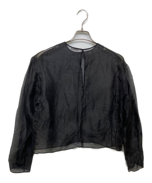LOEFF（ロエフ）LOEFF (ロエフ) シルクオーガンジーブラウス ブラック サイズ:FREEの古着・服飾アイテム