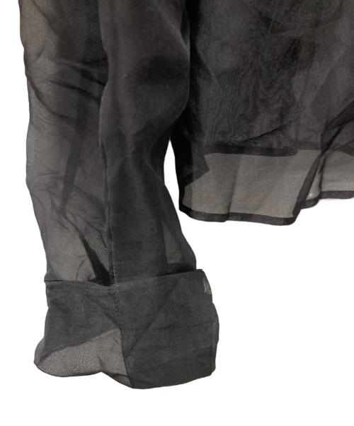 LOEFF（ロエフ）LOEFF (ロエフ) シルクオーガンジーブラウス ブラック サイズ:FREEの古着・服飾アイテム