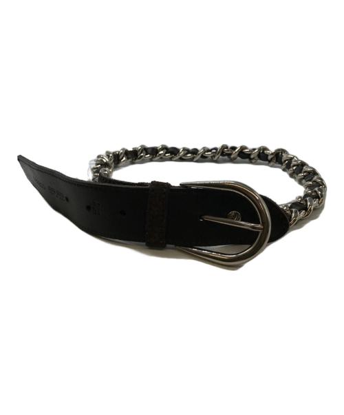 MIU MIU（ミュウミュウ）MIU MIU (ミュウミュウ) チェーンレザーベルト ブラウンの古着・服飾アイテム