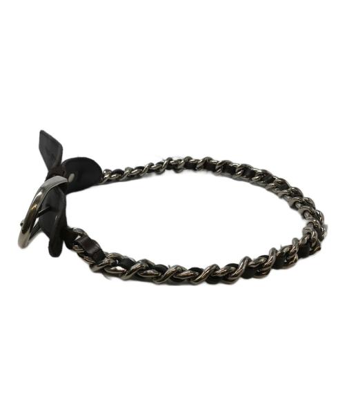 MIU MIU（ミュウミュウ）MIU MIU (ミュウミュウ) チェーンレザーベルト ブラウンの古着・服飾アイテム