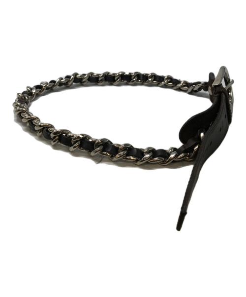 MIU MIU（ミュウミュウ）MIU MIU (ミュウミュウ) チェーンレザーベルト ブラウンの古着・服飾アイテム