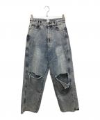 THINGS THAT MATTERシングスザットマター）の古着「KNEE CUTTING DENIM PANTS」｜インディゴ