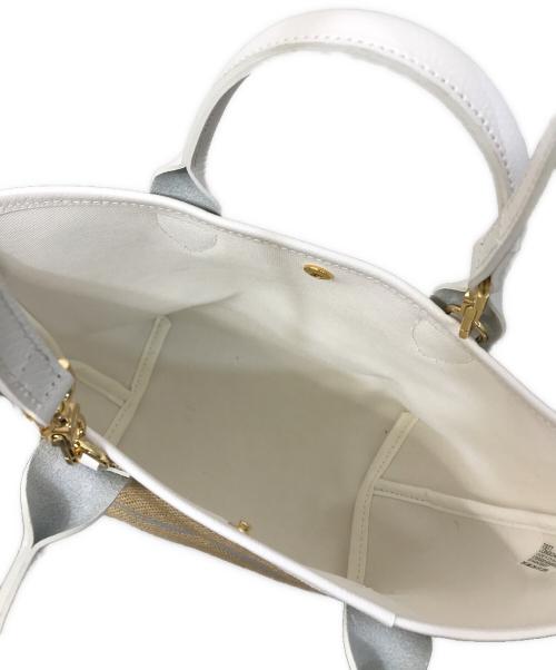 LONGCHAMP（ロンシャン）LONGCHAMP (ロンシャン) パニエ プリアージュ 2WAYハンドバッグ ベージュ×ホワイトの古着・服飾アイテム