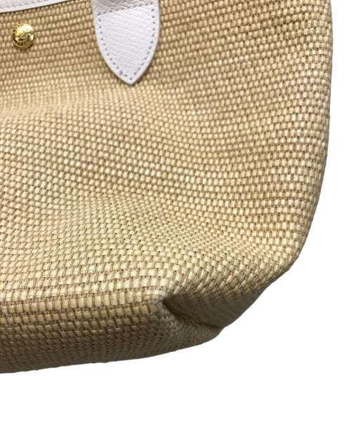 LONGCHAMP（ロンシャン）LONGCHAMP (ロンシャン) パニエ プリアージュ 2WAYハンドバッグ ベージュ×ホワイトの古着・服飾アイテム