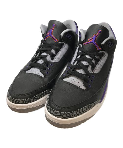 NIKE（ナイキ）NIKE (ナイキ) Air Jordan 3 Retro　エアジョーダン３レトロ ブラック×パープル サイズ:27㎝の古着・服飾アイテム