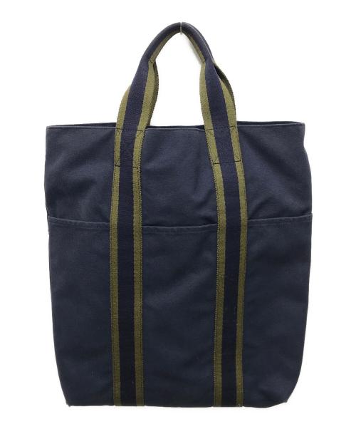 HERMES（エルメス）HERMES (エルメス) キャンバストートバッグ ネイビーの古着・服飾アイテム