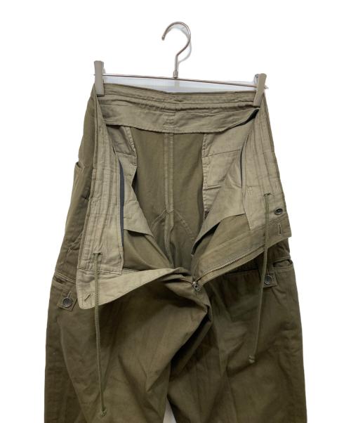 Yohji Yamamoto pour homme（ヨウジヤマモト プールオム）Yohji Yamamoto pour homme (ヨウジヤマモト プールオム) DYEING COTTON TWILL TUCK BALL EDGE PANT オリーブ サイズ:Mの古着・服飾アイテム