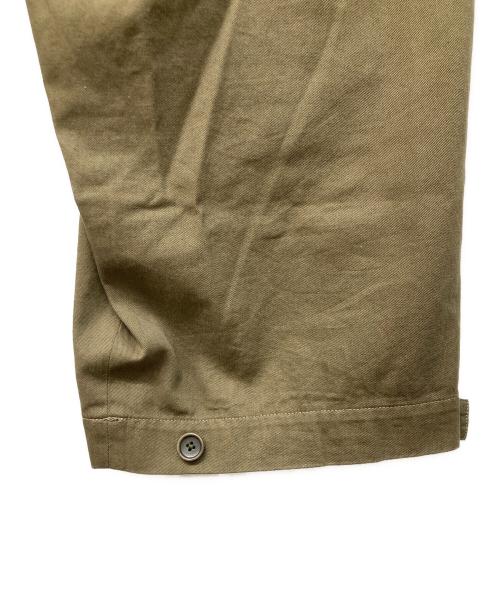 Yohji Yamamoto pour homme（ヨウジヤマモト プールオム）Yohji Yamamoto pour homme (ヨウジヤマモト プールオム) DYEING COTTON TWILL TUCK BALL EDGE PANT オリーブ サイズ:Mの古着・服飾アイテム